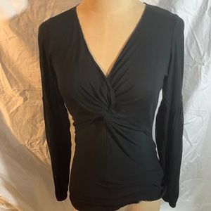 Velvet by Graham and Spencer Black V Neck  Long Sleeve Small